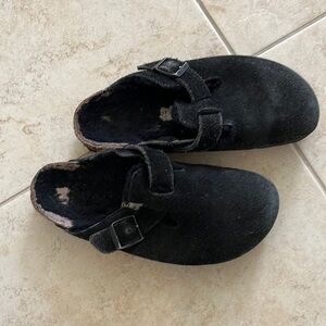 Birkenstock Shearling Boston Clog Black 37